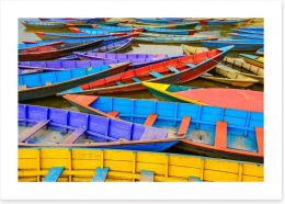 Colourful rowing boats Art Print 63302573