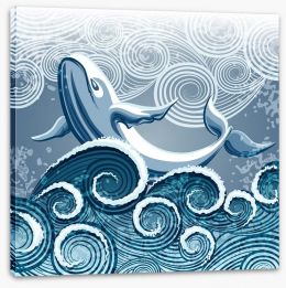 Dancing whale Stretched Canvas 63312202