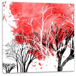 Silhouette of trees Stretched Canvas 63335789