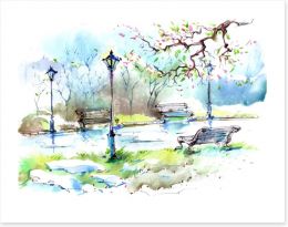 Spring in the park Art Print 63336807