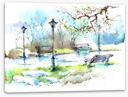 Spring in the park Stretched Canvas 63336807