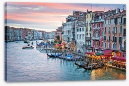 Sunset from the Rialto Bridge Stretched Canvas 63420291