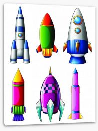 Rockets and Robots Stretched Canvas 63441239
