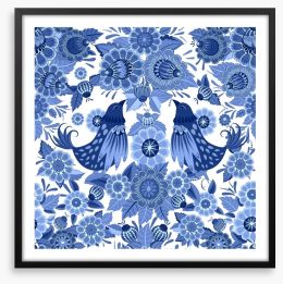 Blue bird bloom Framed Art Print 63454774