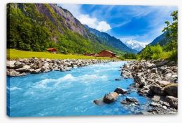 Swiss mountain stream Stretched Canvas 63529854