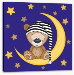 Bear on the moon Stretched Canvas 63541562