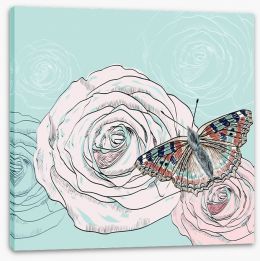 The butterfly and the rose Stretched Canvas 63603436