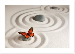 Zen stones with butterfly Art Print 63675122