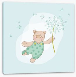 Baby bear in spring Stretched Canvas 63783983
