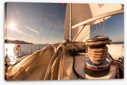 Sailing at sunset Stretched Canvas 64055516