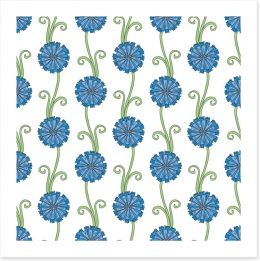 Blue flower stems Art Print 64096758