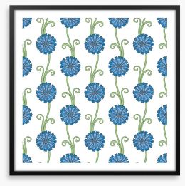 Blue flower stems Framed Art Print 64096758
