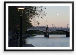 Melbourne moonrise Framed Art Print 64137909