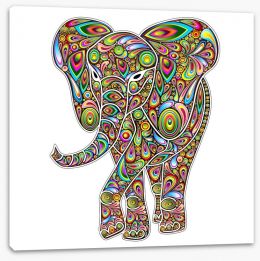 Psychedelic elephant Stretched Canvas 64185563