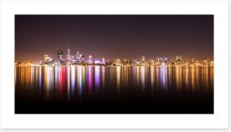 Perth night skyline panorama Art Print 64246733