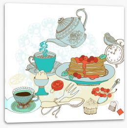 Morning tea Stretched Canvas 64309895