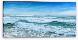 Lapping waves panorama Stretched Canvas 64527007