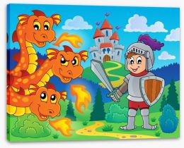 Knights and Dragons Stretched Canvas 64719709