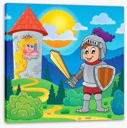 Knights and Dragons Stretched Canvas 64719742