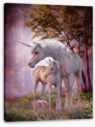 Unicorn foal and mum Stretched Canvas 64870422