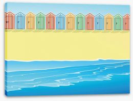 Beach huts on the sand Stretched Canvas 65334146