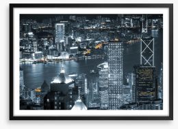 Hong Kong by night Framed Art Print 65463400