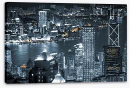 Hong Kong by night Stretched Canvas 65463400