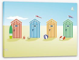 Colourful beach huts Stretched Canvas 65497047