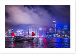 Beautiful Hong Kong harbour Art Print 65990377