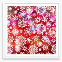 Shimmering snowflakes Framed Art Print 66194164