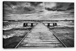 The old jetty and the storm Stretched Canvas 66253310