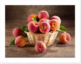 Plump peach basket Art Print 66282975