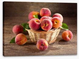Plump peach basket Stretched Canvas 66282975