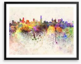 Melbourne skyline watercolour Framed Art Print 66858868