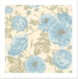 Vintage blue roses Art Print 67326927