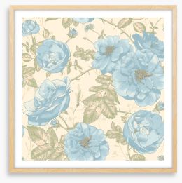 Vintage blue roses Framed Art Print 67326927