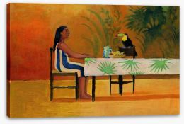 Dinner with the toucan Stretched Canvas 67332867