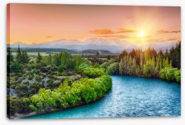 Last rays over the Clutha river Stretched Canvas 67389110