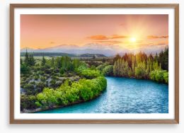 Last rays over the Clutha river Framed Art Print 67389110