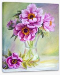 Peonies in a vase Stretched Canvas 69000266