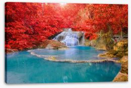 Autumn at Erawan waterfall Stretched Canvas 69112307