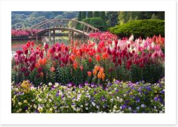 Flower garden bridge Art Print 69580798