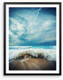 Dramatic storm seascape Framed Art Print 69846786