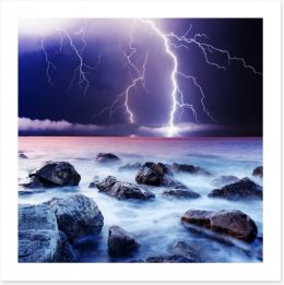 Thunderstorm over the ocean Art Print 69968944