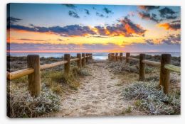 Sunset at the beach Stretched Canvas 70084184