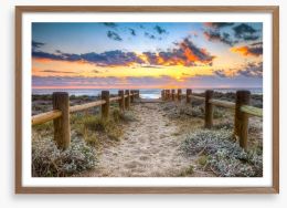 Sunset at the beach Framed Art Print 70084184