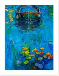 The boat and the lillies Art Print 70502861