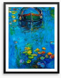 The boat and the lillies Framed Art Print 70502861