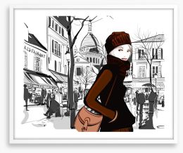 Montmartre square stroll Framed Art Print 71021945