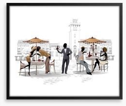 Lunch at the bistro Framed Art Print 71057541